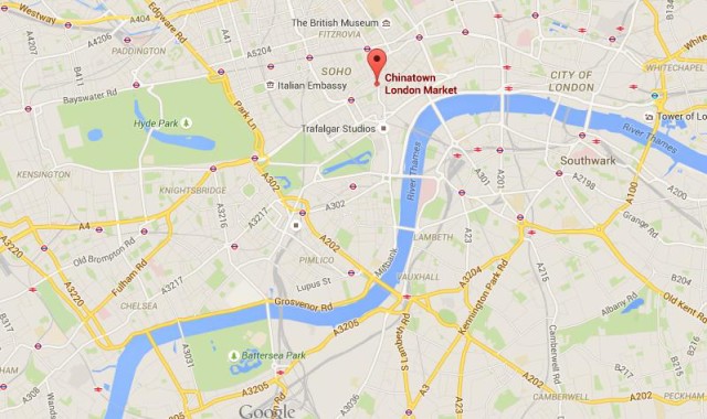 location Chinatown on map London