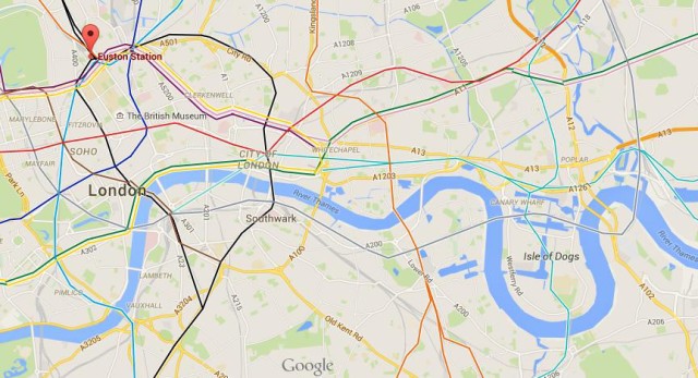 location Euston Station on map London