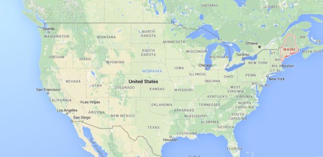 location Maine on map USA