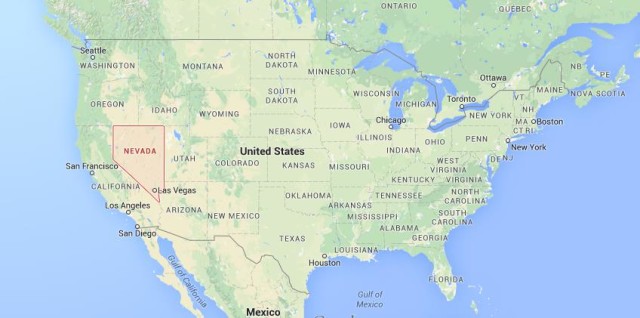 location Nevada on USA map