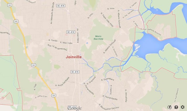 Map of Joinville Brazil