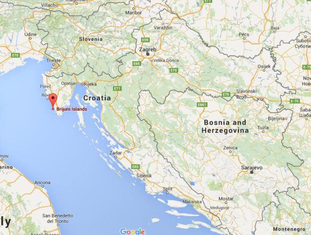 Location Brijuni Islands on map Croatia