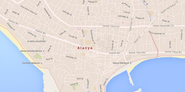 Map of Alanya Turkey