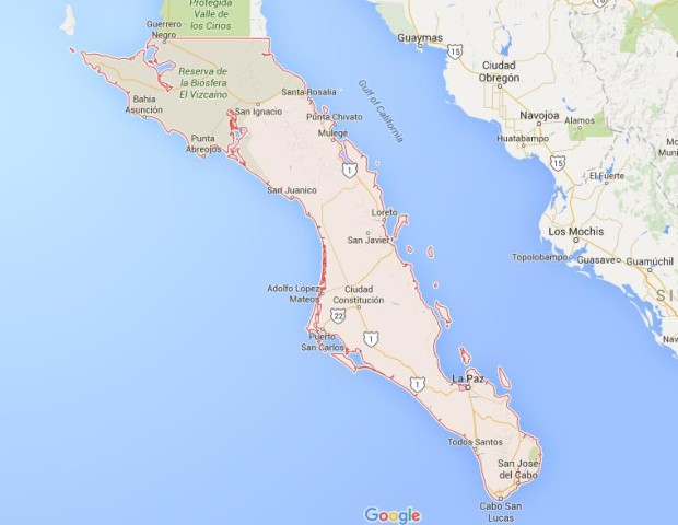 Map of Baja California Sur Mexico