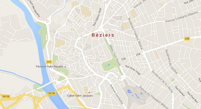 Map of Béziers France
