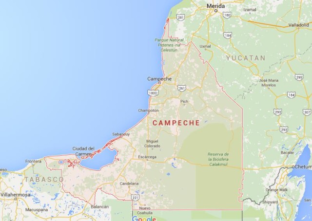 Map of Campeche Mexico