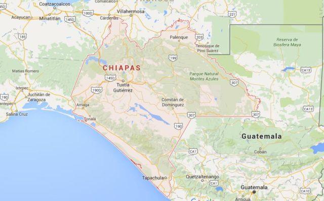 Map of Chiapas Mexico