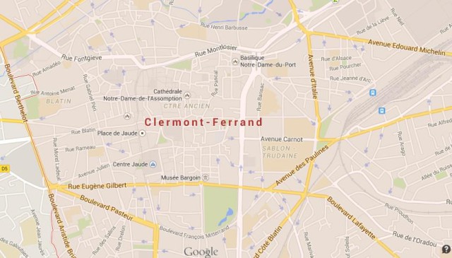 Map of Clermont Ferrand France