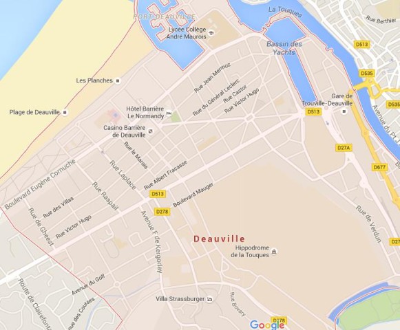 Map of Deauville France