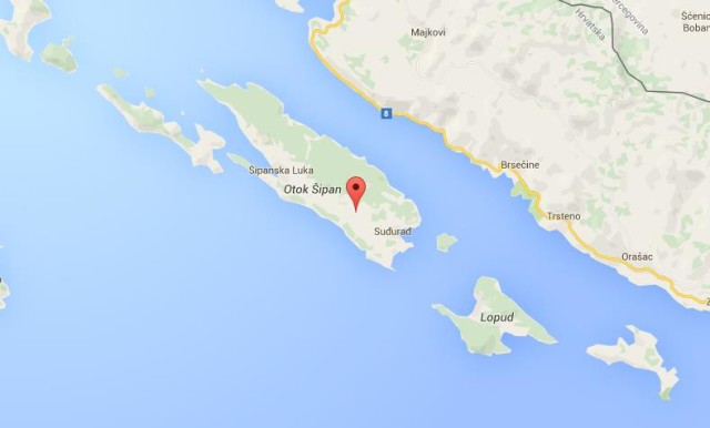 Map of Elaphiti Islands Croatia