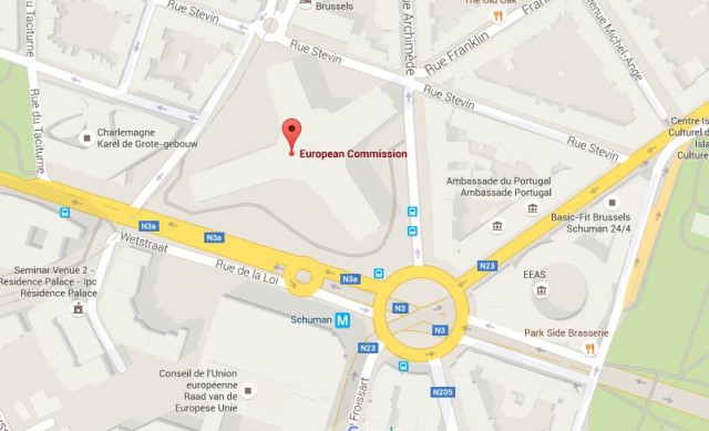 Map of European Commission Brussels