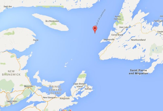Map of Gulf of St Lawrence Canada