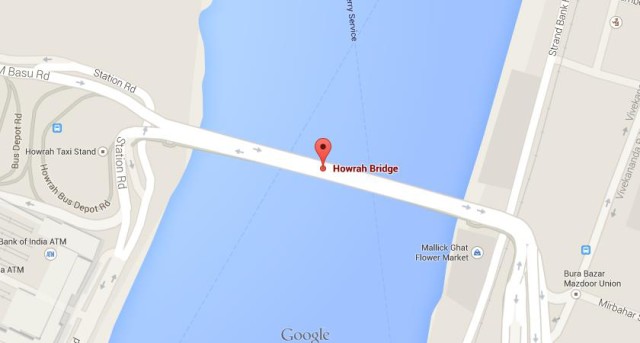 Map of Howrah Bridge Kolkata