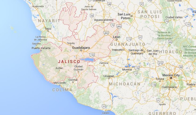Map of Jalisco Mexico