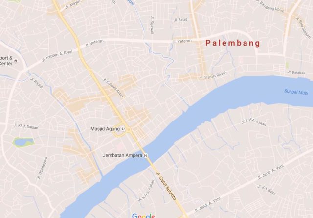 Map of Palembang Indonesia