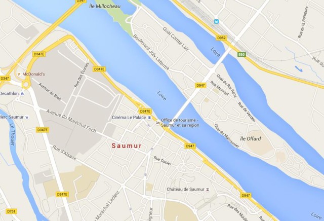 Map of Saumur France