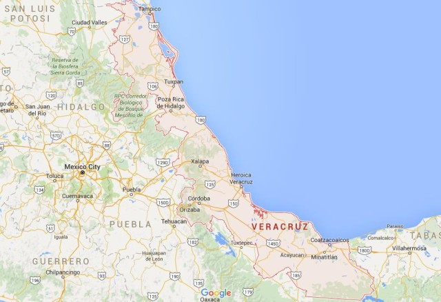 Map of Veracruz Mexico
