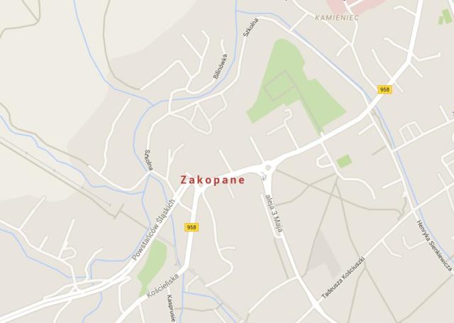 Map of Zakopane Poland