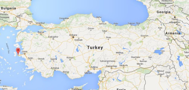 location Alaçati on map Turkey