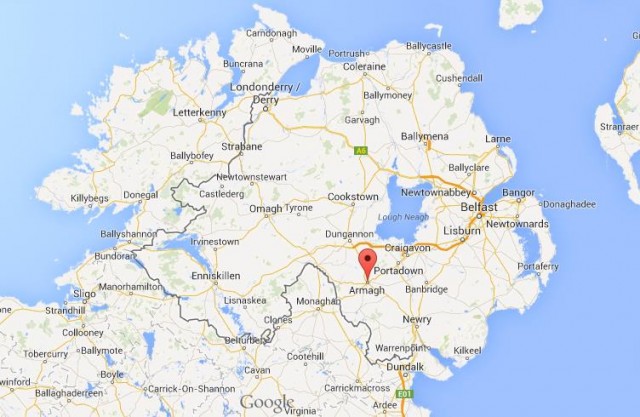 Location Armagh map Northern Ireland