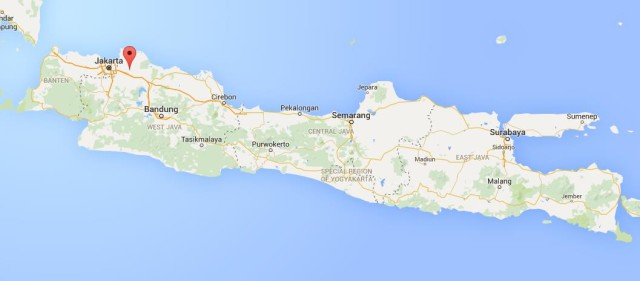 location Bekasi on map Java