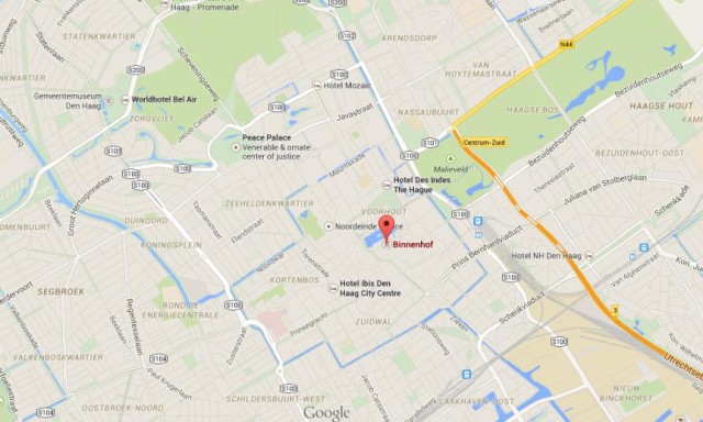 location Binnenhof on map The Hague