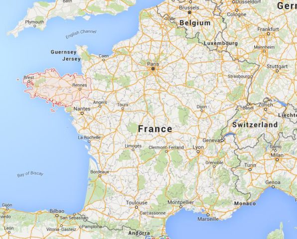 Location Brittany on map France