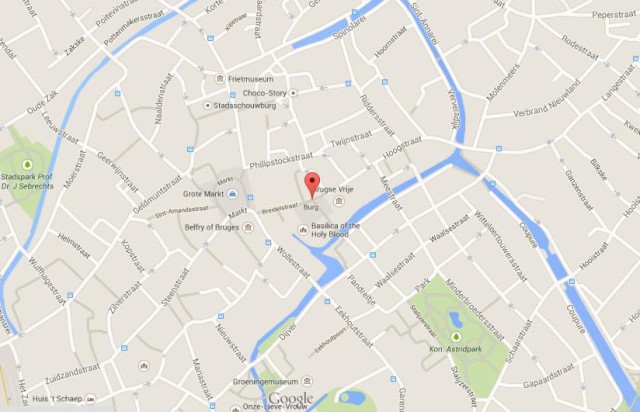 location Burg on map of Bruges
