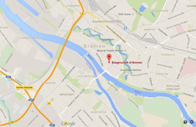 location Burgerschaft on map Bremen