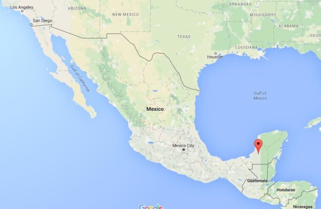 location Campeche on map Mexico