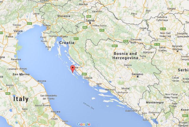 Location Dugi Otok on map Croatia