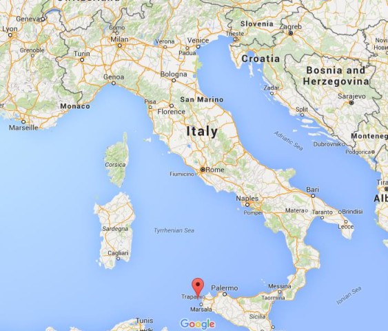 Location Favignana on map Italy
