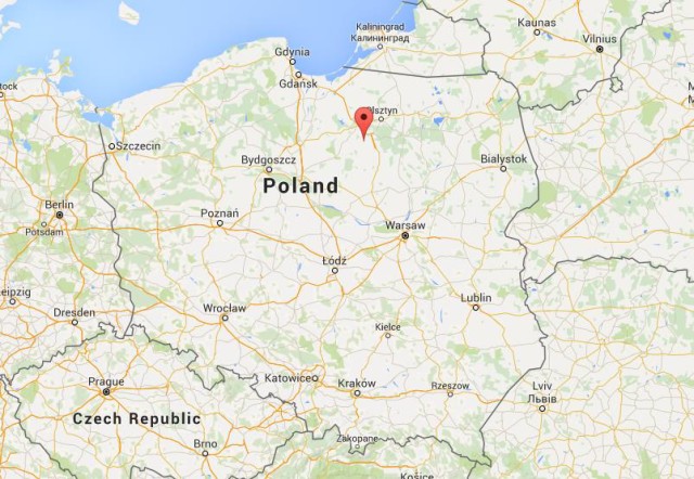 location Grunwald on map Poland