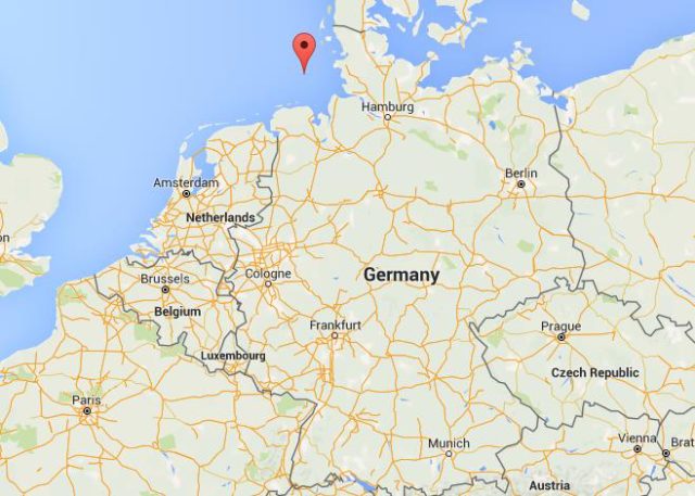 Location Heligoland on map Germany