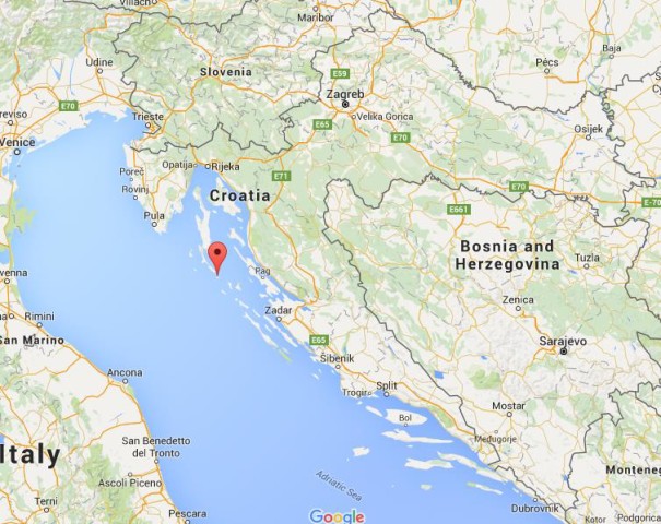 location Ilovik on map Croatia