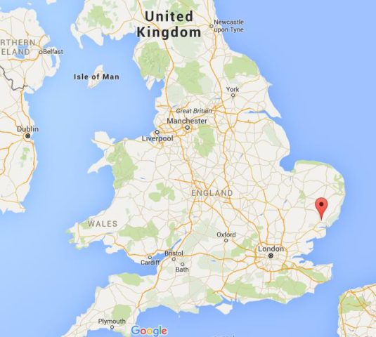 Location Ipswich on map England