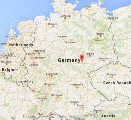 location Jena on map of Germany
