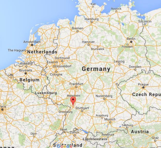 location Karlsruhe on map Germany