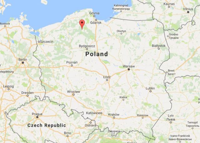 Location Kaszuby on map Poland