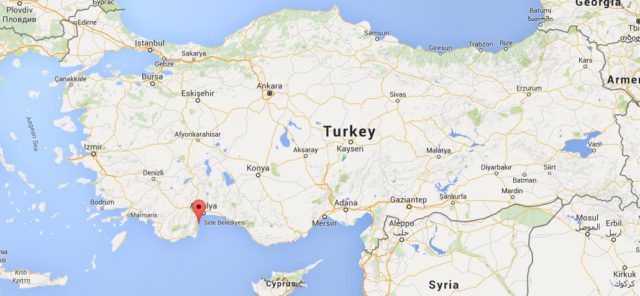 Location Kemer on map Turkey