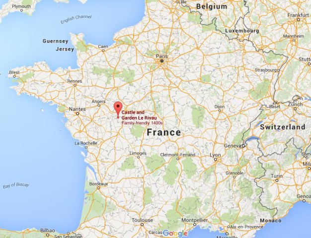 Location Le Rivau Castle on map France