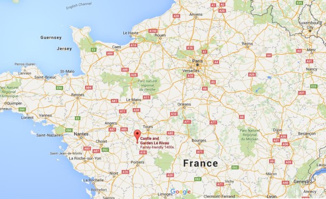 location Le Rivau Castle on map north France