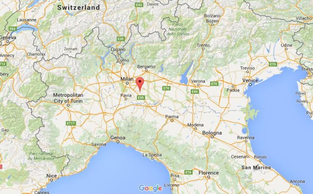 location Lodi on map north Italy