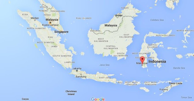 location Makassar on map Indonesia
