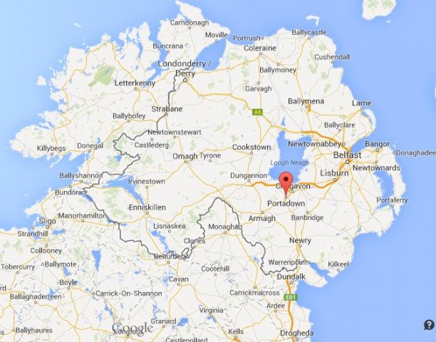 location Portadown on map of Northern Ireland