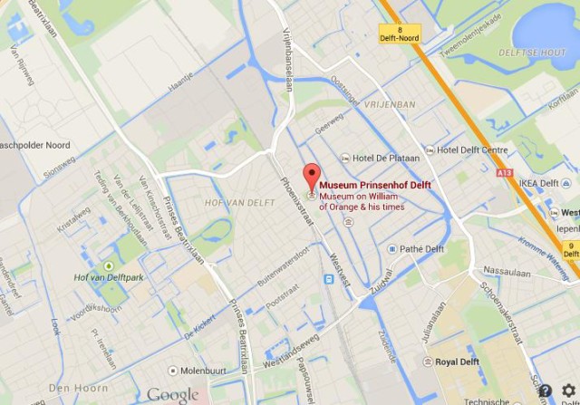 location Prinsenhof on map Delft