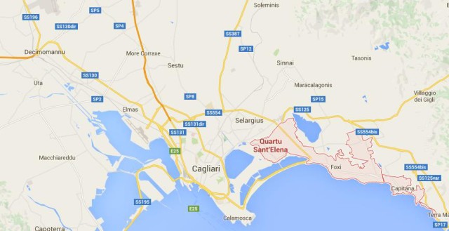 Location Quartu Sant'Elena on map Cagliari