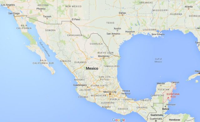 Location Quintana Roo on map Mexico