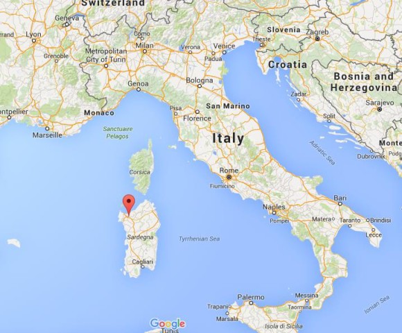 location Sassari on map Italy