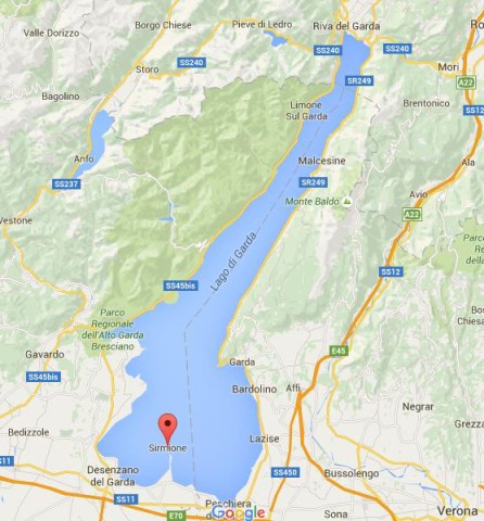 Location Sirmione on map Lake Garda